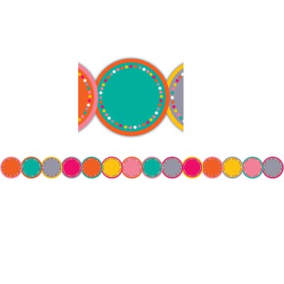 Teacher Created Resources 2.75 x 35 Tropical Punch Circles Die-Cut Border Trim, 12 Pack (TCR3499)