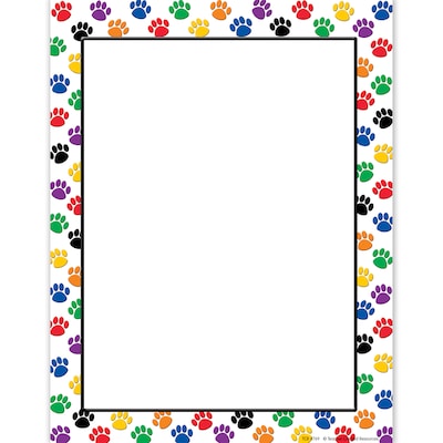Teacher Created Resources Paw Prints 8.5 x 11 Computer Paper, Red/White, 50/Pack (TCR4769)