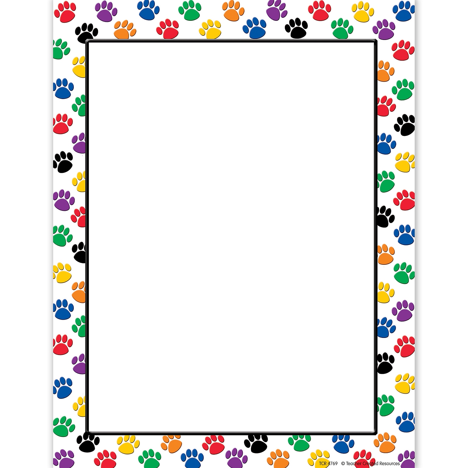 Teacher Created Resources Paw Prints 8.5 x 11 Computer Paper, Red/White, 50/Pack (TCR4769)