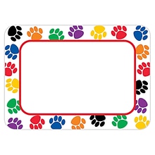 Teacher Created Resources Colorful Paw Prints Name Tags, 2.5 x 3.5, 36/Pack (TCR5168)