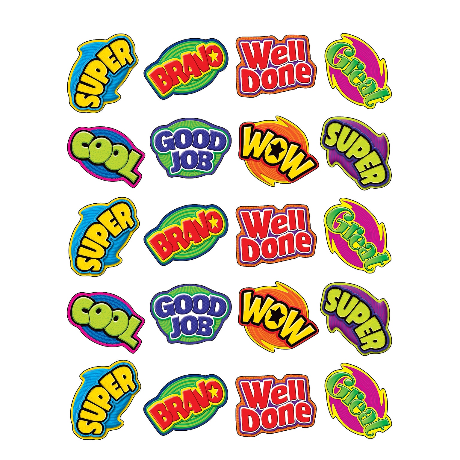 Teacher Created Resources Positive Words Stickers, Pack of 120 (TCR5206)