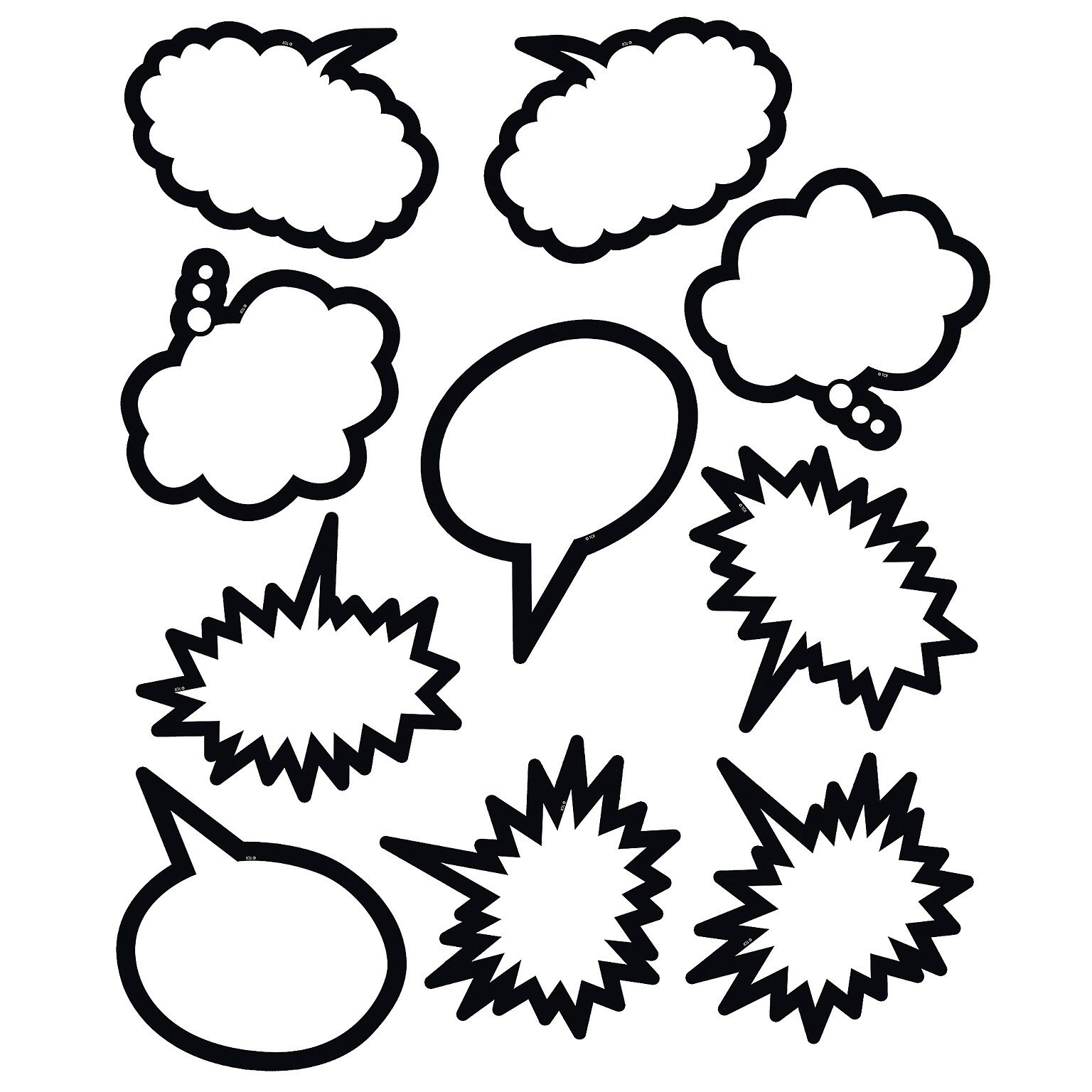 Teacher Created Resources Superhero Black & White Speech/Thought Bubbles Accents, 30/Pack (TCR5592)