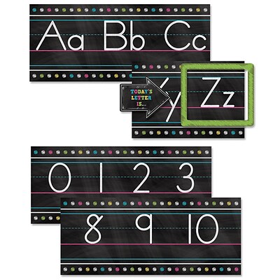 Teacher Created Resources Chalkboard Brights Alphabet Line Bulletin Board Set, 13/Set (TCR5621)