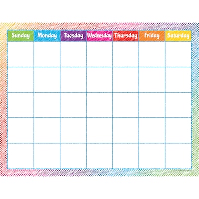 Teacher Created Resources Colorful Scribble Calendar Chart (TCR7525)