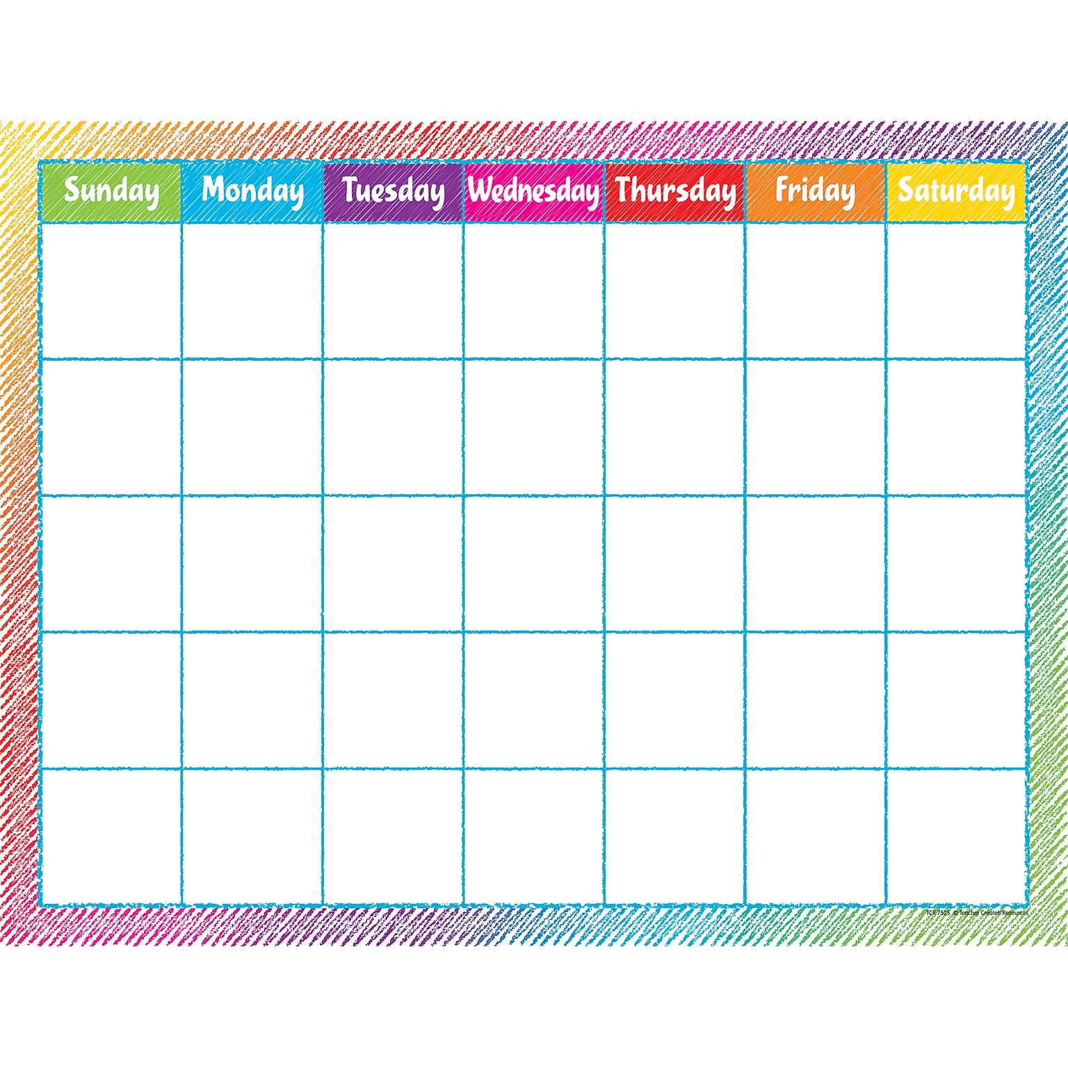 Teacher Created Resources Colorful Scribble Calendar Chart (TCR7525)