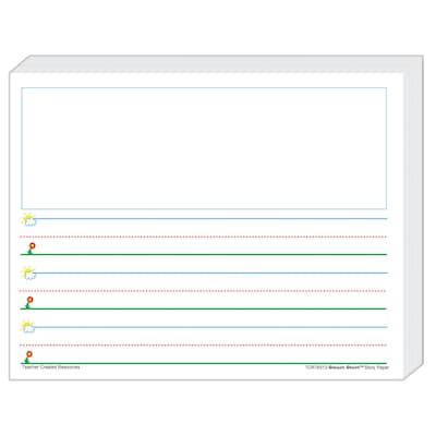 Teacher Created Resources Smart Start K, 2 Writing Paper, Printed, Letter 8.50 x 11, White Paper,