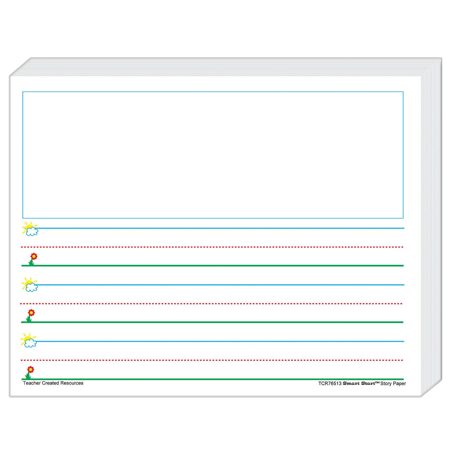 Teacher Created Resources Smart Start K, 2 Writing Paper, Printed, Letter 8.50 x 11, White Paper, 360Sheet