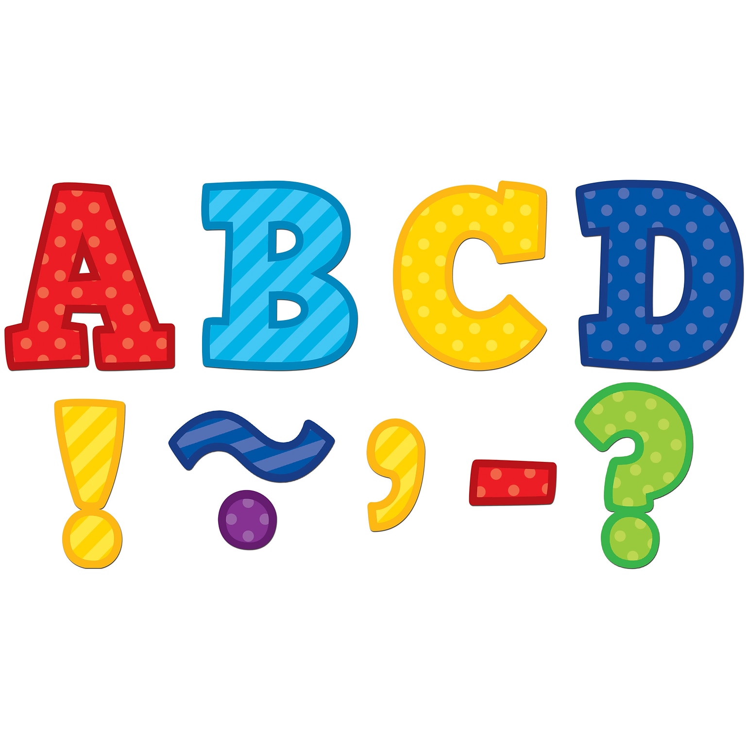 Teacher Created Resources 3 Magnetic Letters, Playful Patterns Bold Block (TCR77310)