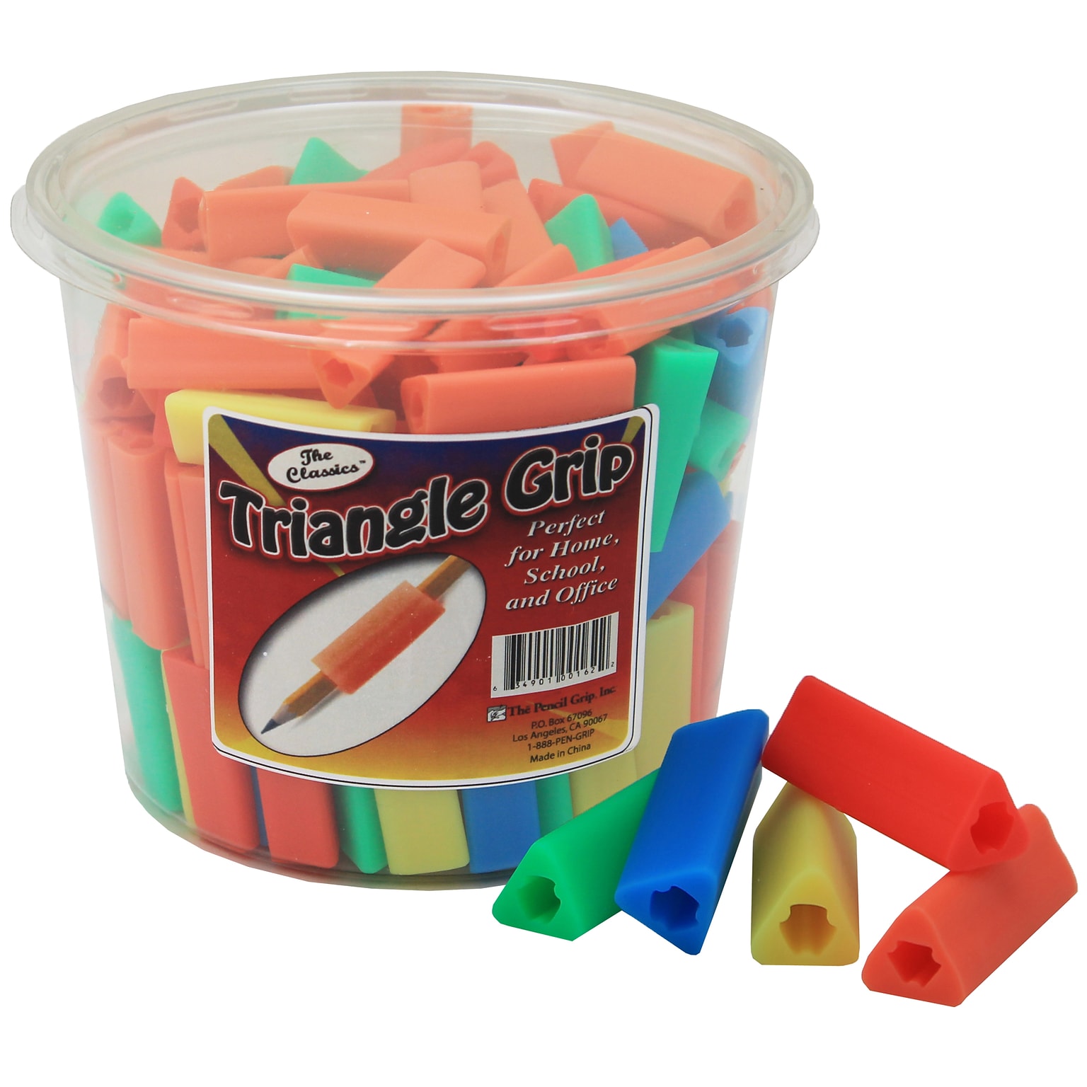 The Pencil Grip Triangle Pencil Grips, Assorted Colors, 200/Pack (TPG162200)