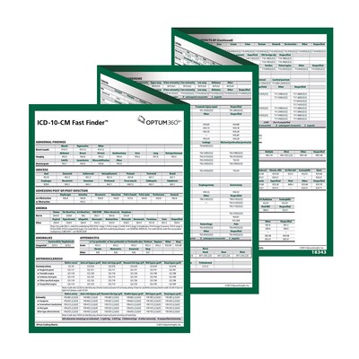 Optum360 2020 ICD-10-CM Fast Finder Sheet Behavioral Health (18900)