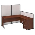 Bush Business Furniture 72W C-Leg L-Desk and 3 Drawer Mobile Pedestal with ProPanels, Light Gray (PPC025LG)