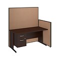 Bush Business Furniture 60W C-Leg Desk with 3/4 Pedestal and ProPanels, Harvest Tan (PPC018HT)