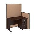 Bush Business Furniture 48W C-Leg Desk and 3 Drawer Mobile Pedestal with ProPanels, Harvest Tan (PPC024HT)