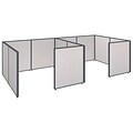 Bush Business Furniture ProPanels 144W x 72D x 42H 2 Person Closed Cubicle Configuration, Light Gray (PPC013LG)