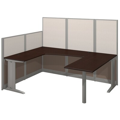 Bush Business Furniture Office in an Hour 89W x 65D U Shaped Cubicle Workstation, Mocha Cherry (WC36896-03K)