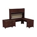 Bush Business Furniture Enterprise 72W L Shaped Desk with Hutch and Lateral File Cabinet, Harvest Cherry, Installed (ENT003CSFA)