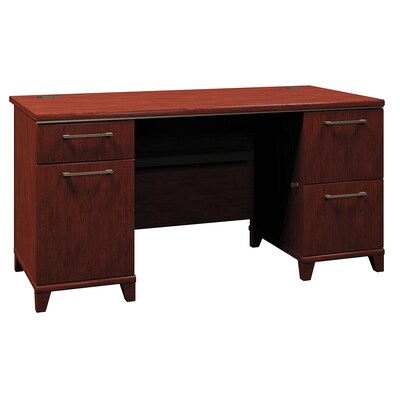 Bush Business Furniture Enterprise 60W Office Desk with 2 Pedestals, Harvest Cherry (2960CS-03K)