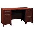 Bush Business Furniture Enterprise 60W Office Desk with 2 Pedestals, Harvest Cherry (2960CS-03K)
