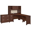 Bush Business Furniture Sector Rectangular Desk with LH Storage Locker, White