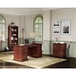 kathy ireland® Home by Bush Furniture Bennington Manager's Desk, Lateral File Cabinet and Bookcase, Harvest Cherry (BNT003CS)
