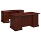 kathy ireland® Home by Bush Furniture Bennington Managers Desk and Credenza, Harvest Cherry (BNT006