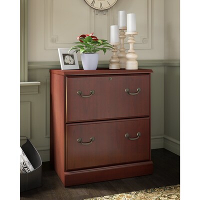 kathy ireland® Home by Bush Furniture Bennington 2 Drawer Lateral File Cabinet, Harvest Cherry (WC65