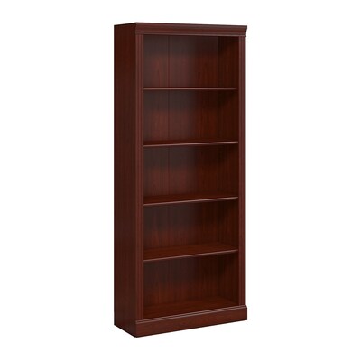 kathy ireland® Home by Bush Furniture Bennington 5 Shelf Bookcase, Harvest Cherry (WC65515-03)