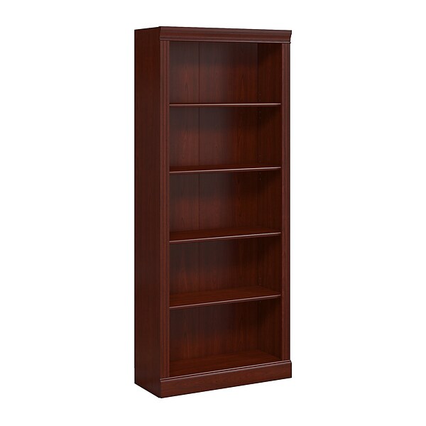kathy ireland® Home by Bush Furniture Bennington 5 Shelf Bookcase, Harvest Cherry (WC65515-03)