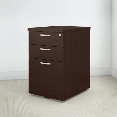 Bush Business Furniture Easy Office 3-Drawer Mobile Vertical File Cabinet, Letter/Legal Size, Mocha