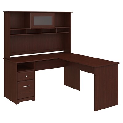 Bush Furniture Cabot 60w L Shaped Computer Desk With Hutch And