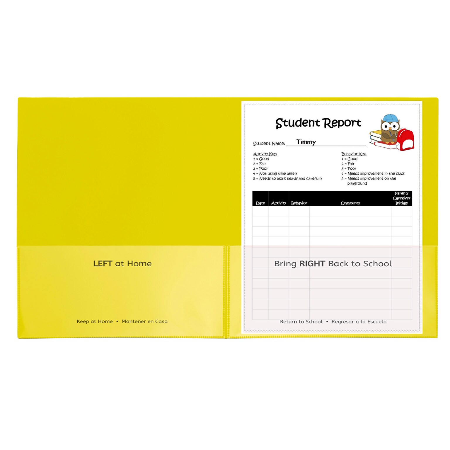 C-Line Classroom Connector School-to-Home Heavyweight File Folder, Letter Size, Yellow, 25/Box (CLI32006)