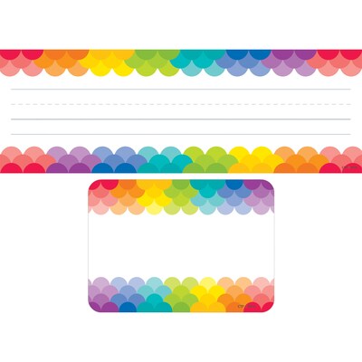 Creative Teaching Press Rainbow Name Plate/Label Combo Set, 72ct, 9 1/2 x 3 1/4 (CTP8939)