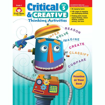 Evan-Moor® Critical and Creative Thinking Activities Teacher Resource Book, Grades 5th (EMC3395)