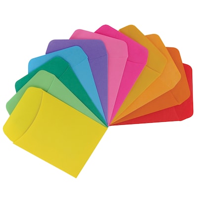 Hygloss Bright Pockets, Non-Adhesive Library Pockets, Assorted Colors, 300/Pack (HYG15631)