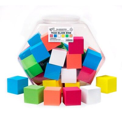 Koplow Games Foam Blank Dice, 2", Tub of 36 (KOP12421)