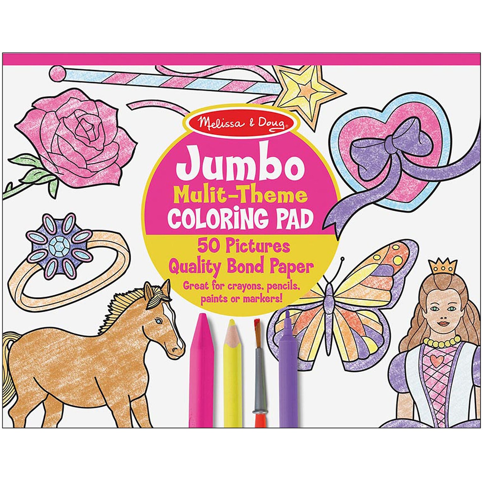 Melissa & Doug® Pink Jumbo Coloring Pad, Grades Toddler - 2