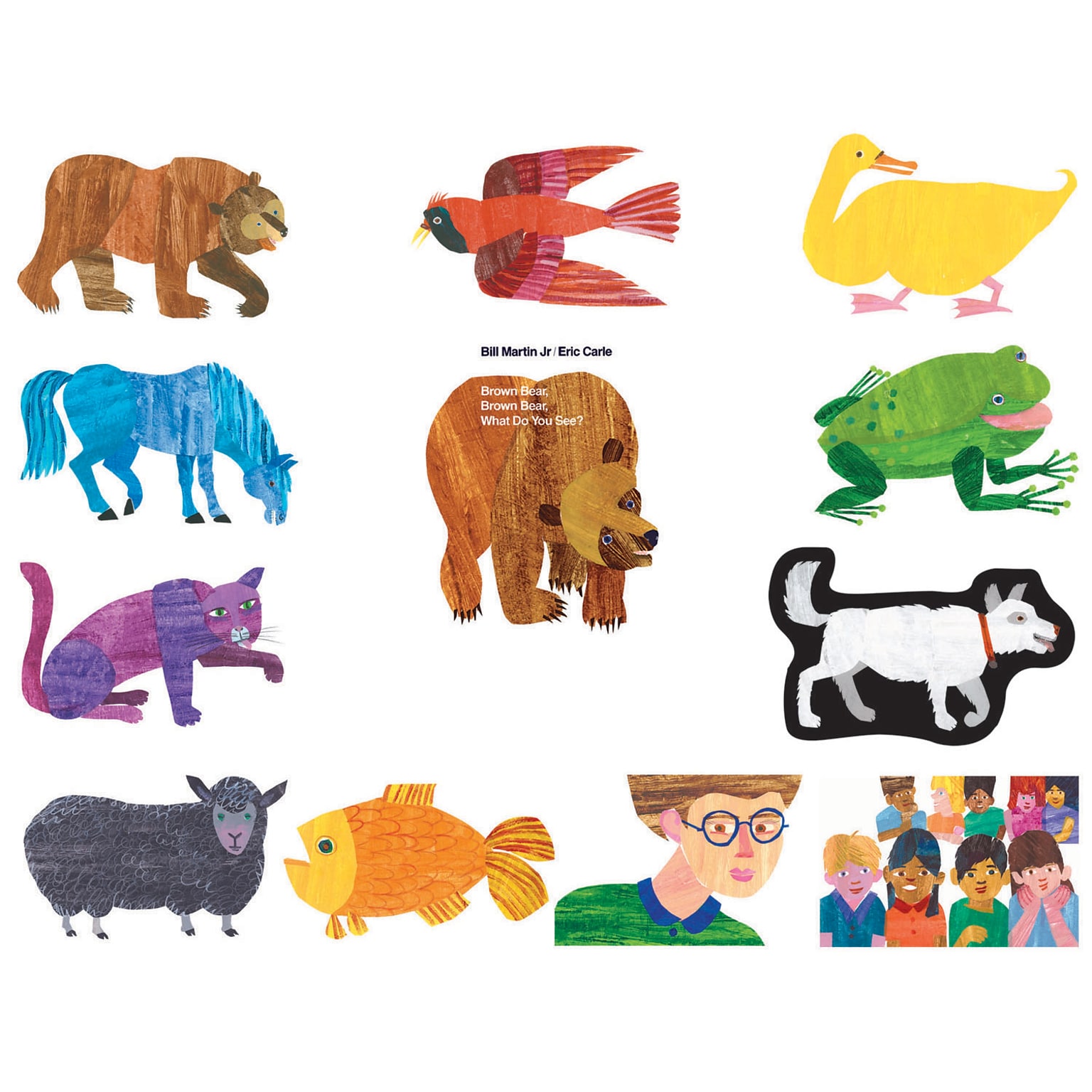 Little Folks Visuals Eric Carle Flannelboard Set, Brown Bear, Brown Bear, What Do You See? (LFV22802)