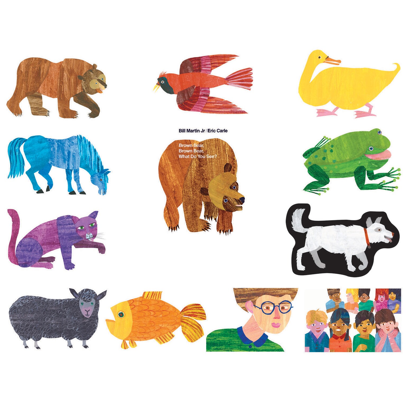 Little Folks Visuals Eric Carle Flannelboard Set, Brown Bear, Brown Bear, What Do You See? (LFV22802)