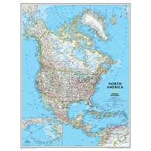 National Geographic Maps North America Wall Map, 24 x 30