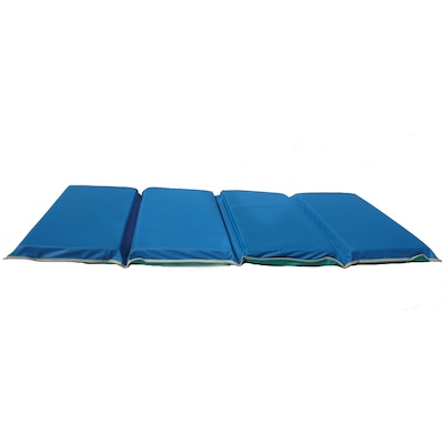 Peerless Plastics Heavy-Duty Kindermat Vinyl Rest Mat, 48 x 24, Blue/Teal (PZ-HDM302)
