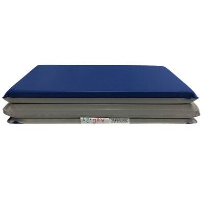 Peerless Plastics Toddler Kindermat With Pillow Section Vinyl Rest Mat, 46" x 21", Blue/Gray (PZ-SKM201)