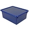 Romanoff Stowaway Letter Box 13.5H x 10.75W Plastic Bin With Lid, Blue (ROM16004)