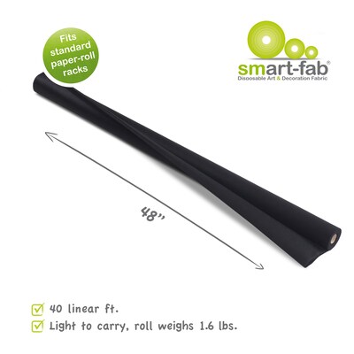 Smart Fab Disposable Art & Decoration Fabric, 48 x 40 Roll, Black (SMF1U384804020)