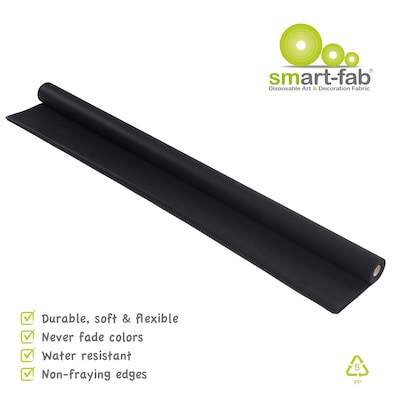 Smart Fab Disposable Art & Decoration Fabric, Black, 48" x 40' Roll (SMF1U384804020)