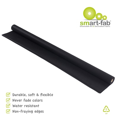 Smart Fab Disposable Art & Decoration Fabric, 48" x 40' Roll, Black (SMF1U384804020)