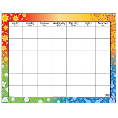 Trend Enterprises® Wipe-Off Monthly Calendar Grid, Four Seasons