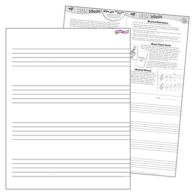 Trend Enterprises Music Staff Paper Wipe Off Chart, 17 x 22, 6/Bundle (T-27304)