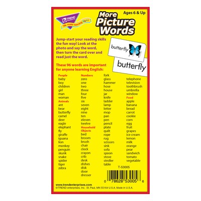 Trend Enterprises More Picture Words Skill Drill Flash Cards, Grades 1st - 2nd