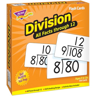 Division 0-12 All Facts Skill Drill Flash Cards for Grades 4-8, 156 Pack (T-53204)