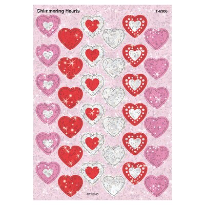 Trend Shimmering Hearts Sparkle Stickers, 72 CT (T-6306)